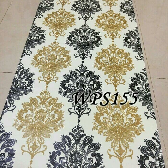 Dinding Batik Gold Hitam - HD Wallpaper 