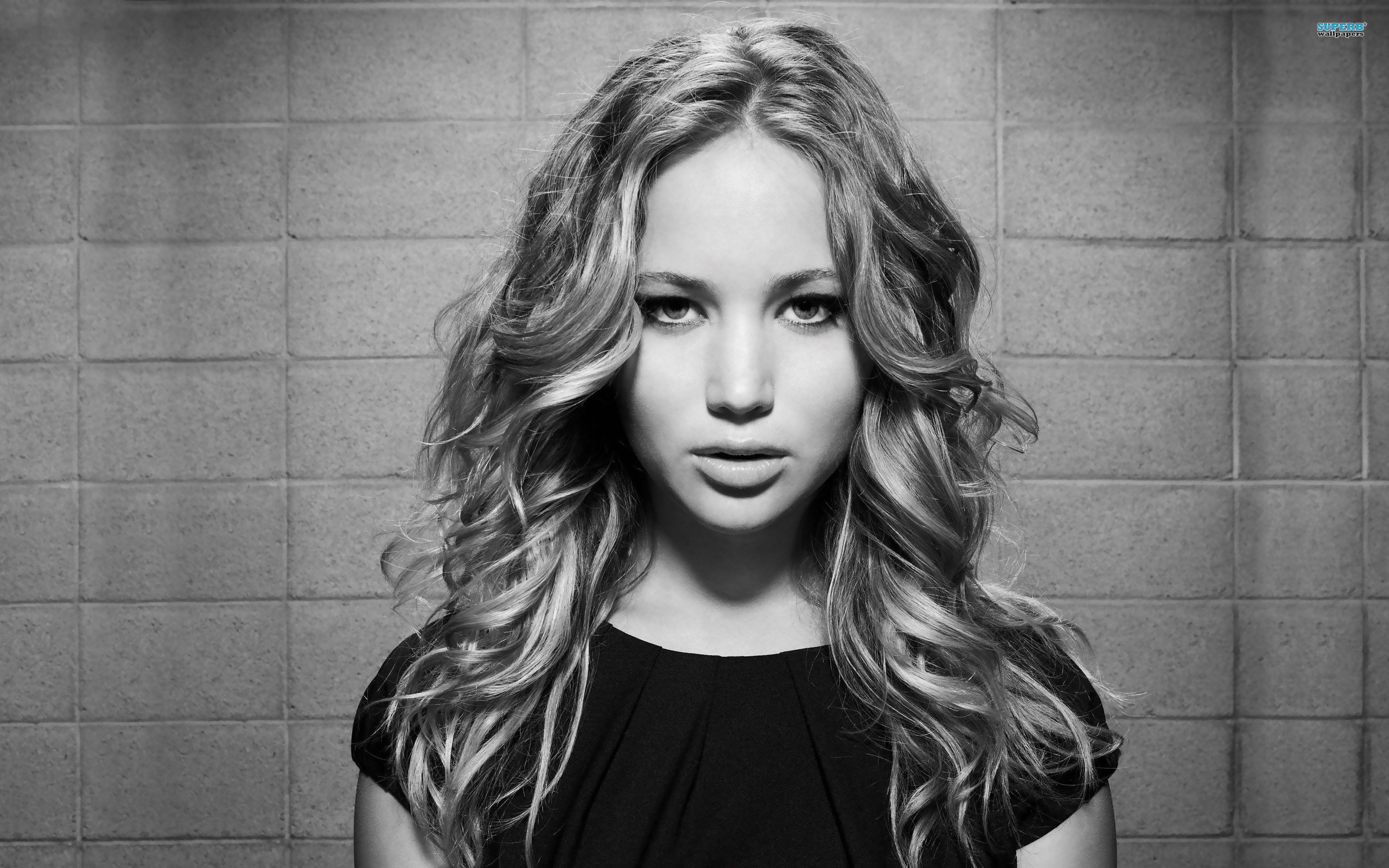 Wallpaper - Black And White Jennifer Lawrence - HD Wallpaper 