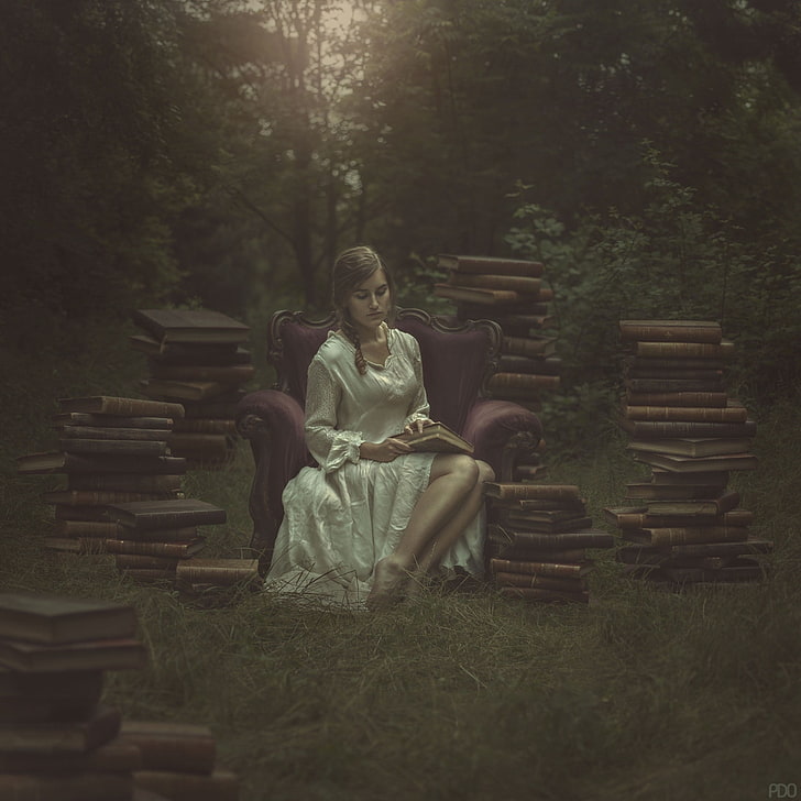 Books, Priscilla Do, Fantasy Girl, 500px, Women, Women - Fantasy Girl And Book - HD Wallpaper 
