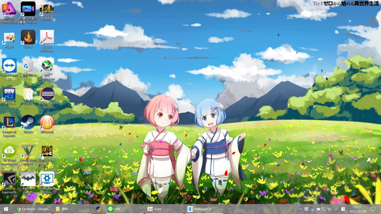 Re Zero Kara Hajimeru Isekai Seikatsu Ram X Rem - HD Wallpaper 