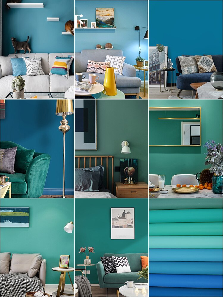 Ocean Blue Wallpaper Bedroom Nordic Mediterranean Non-woven - Living Room - HD Wallpaper 