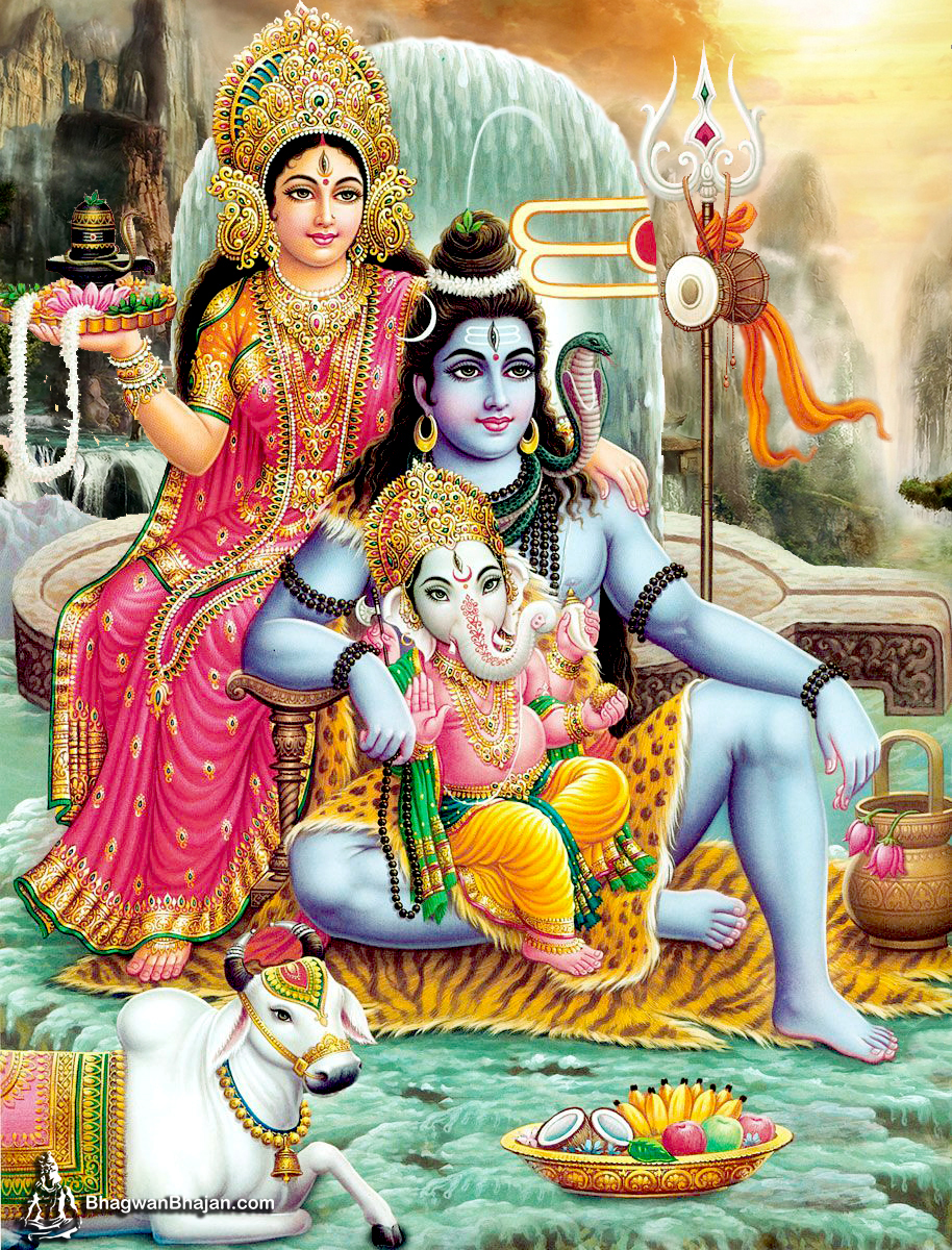 Bhagwan Shiv Best Hd Wallpaper - Shiv Parvati Ganesh - HD Wallpaper 