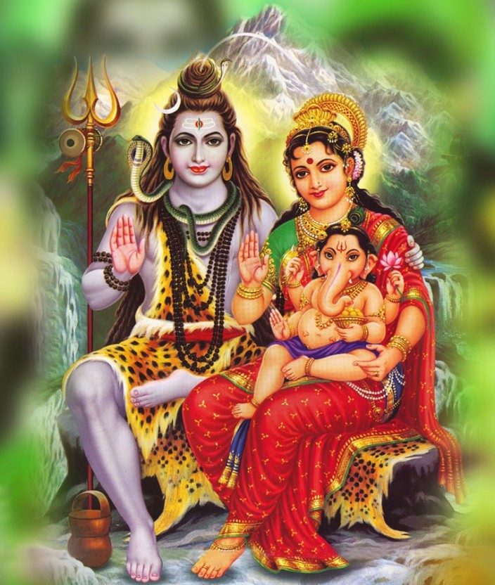 Lord Shiva Parvati Ganesh Hd - HD Wallpaper 