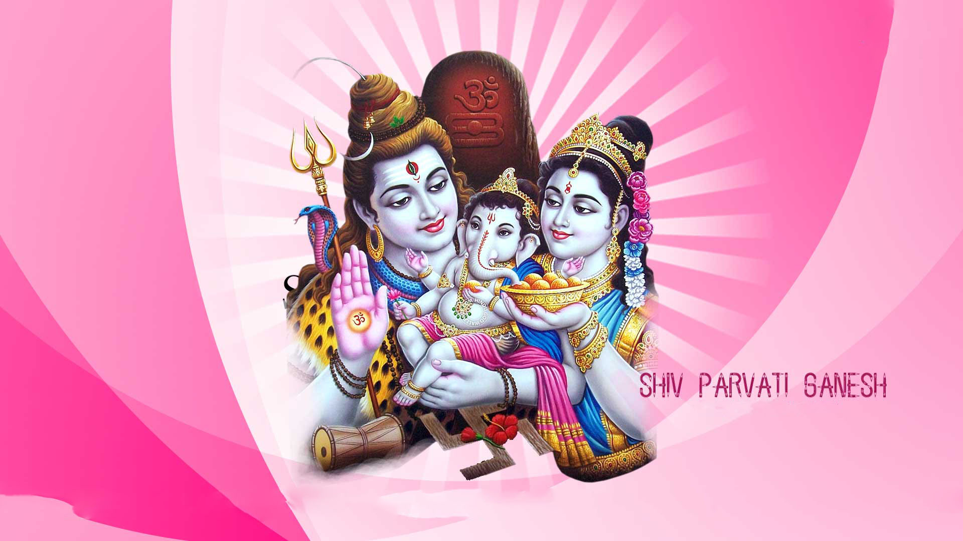 Shiv Parvati Ganesh Hd Wallpaper - Beautiful Shiv Parvati Ganesh - HD Wallpaper 