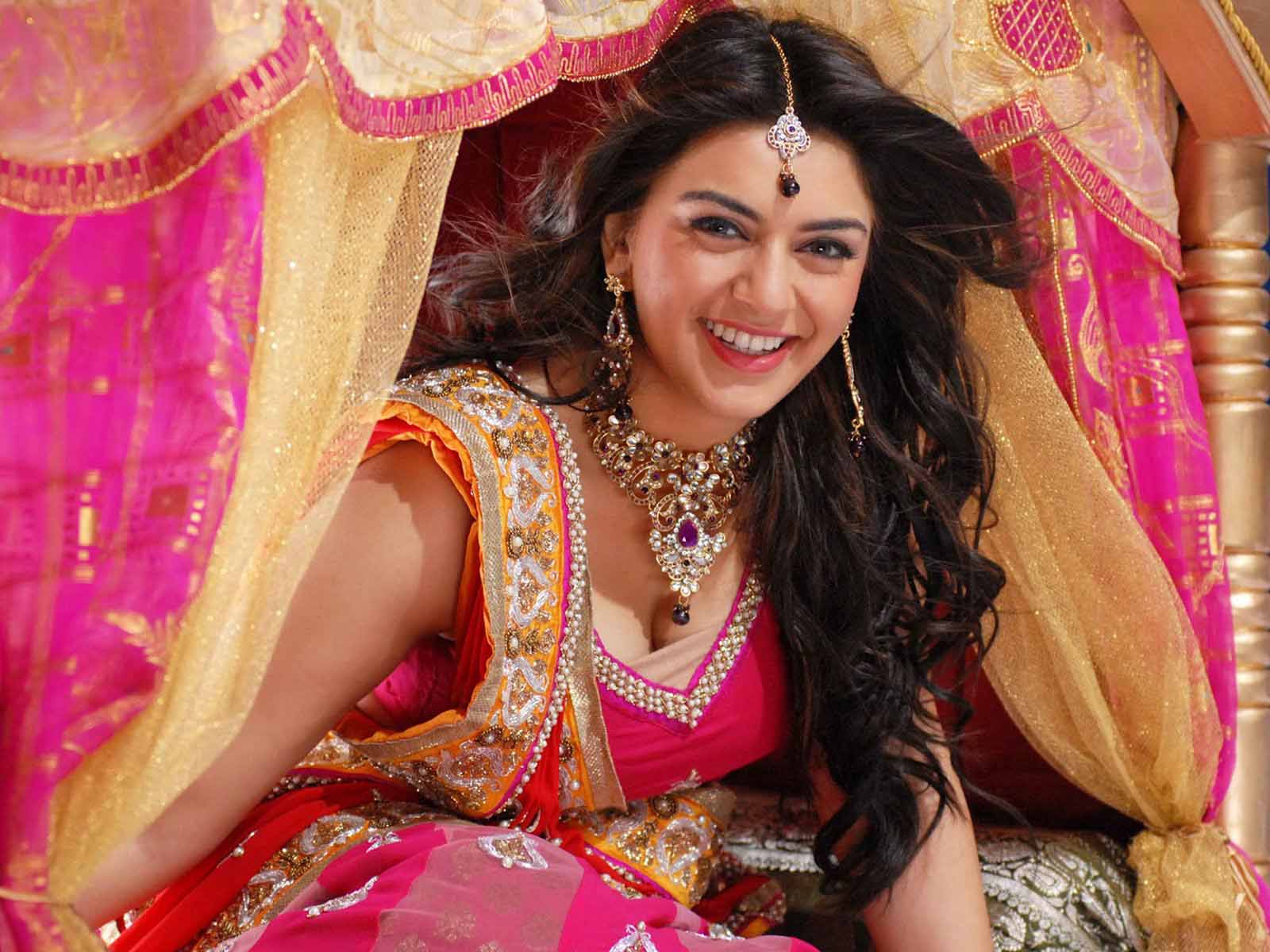 Hansika Motwani In Wedding Dress High Definition Wallpapers - Hansika Motwani Saree - HD Wallpaper 