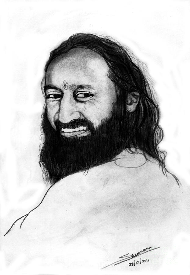 Drawing Of Sri Sri Ravi Shankar - HD Wallpaper 