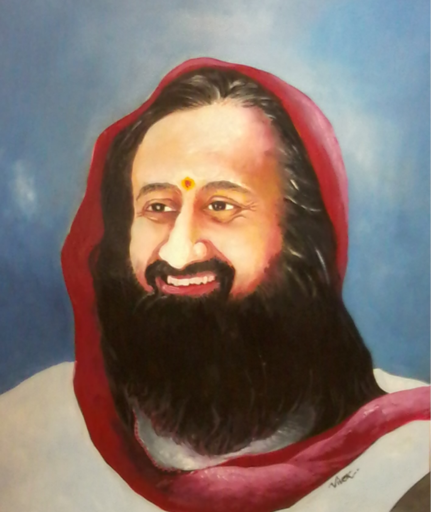 Sri Sri Ravi Shankar Painting - HD Wallpaper 