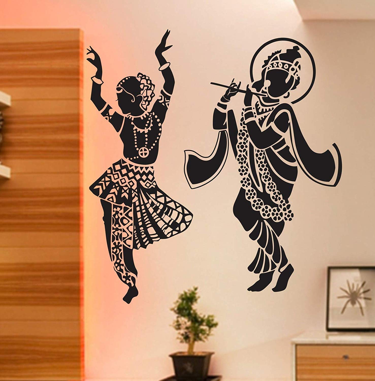 Radha Krishna Wall Decals Sticker - HD Wallpaper 