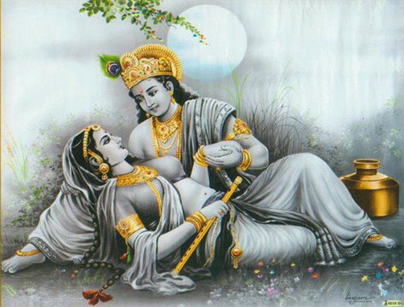 Radha Krishna Love Good Morning - HD Wallpaper 