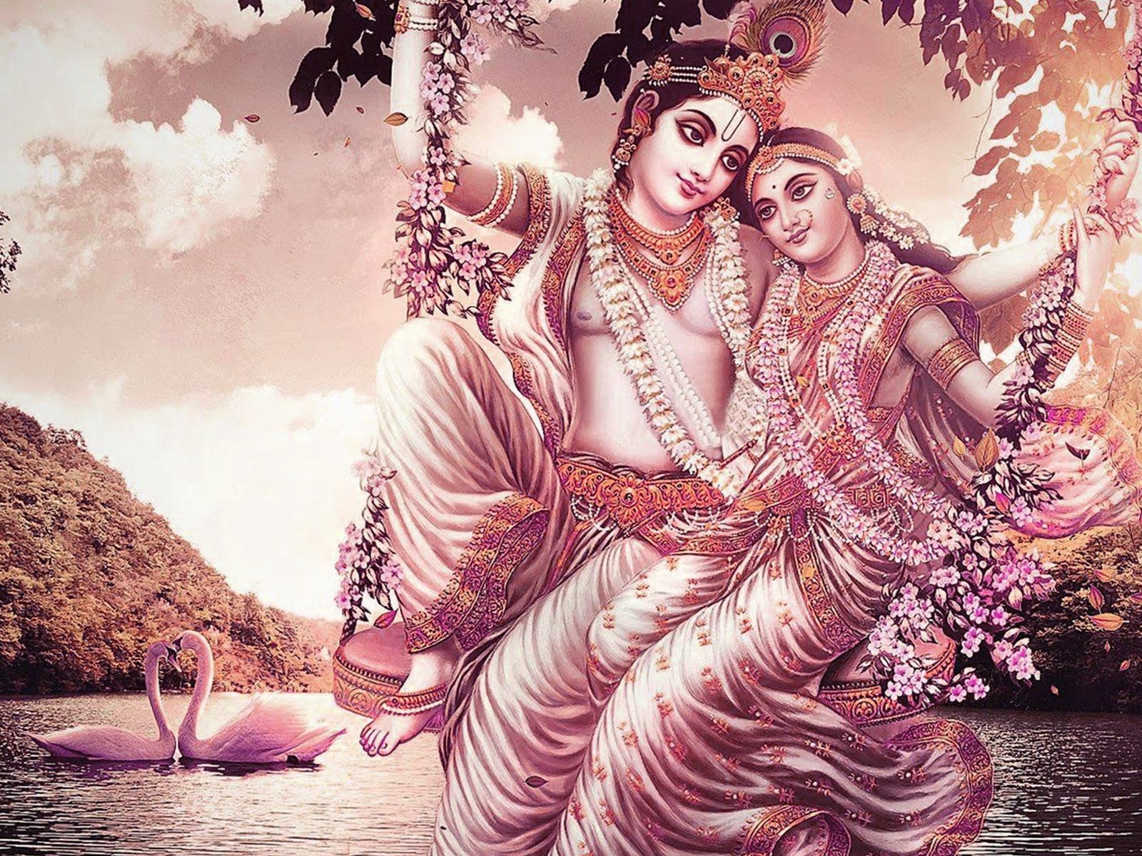 Radha Krishna Swing Wallpaper - Ultra Hd Hd Images Of Radha Krishna - HD Wallpaper 