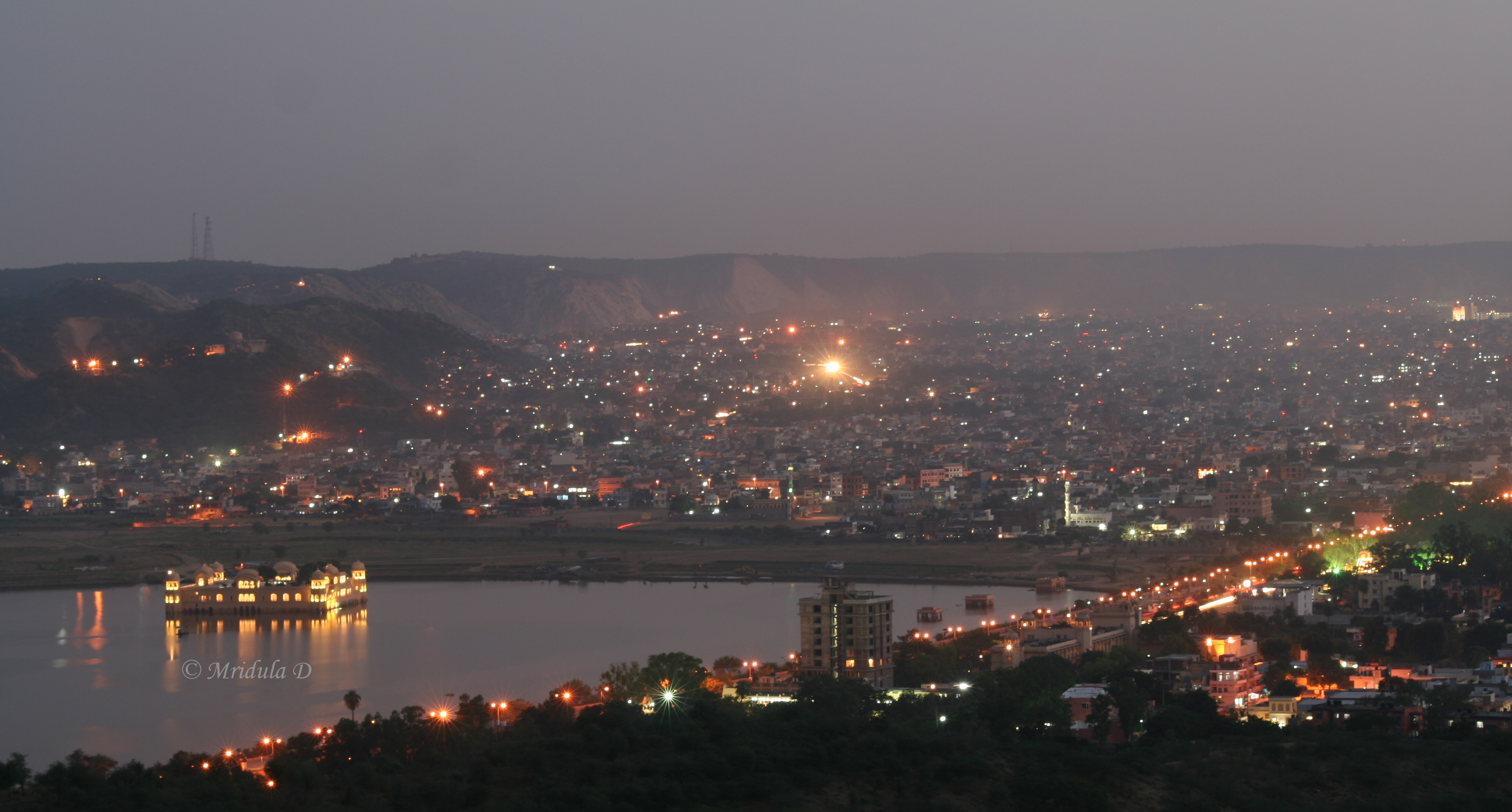 Jal Mahal From Nahargarh - HD Wallpaper 