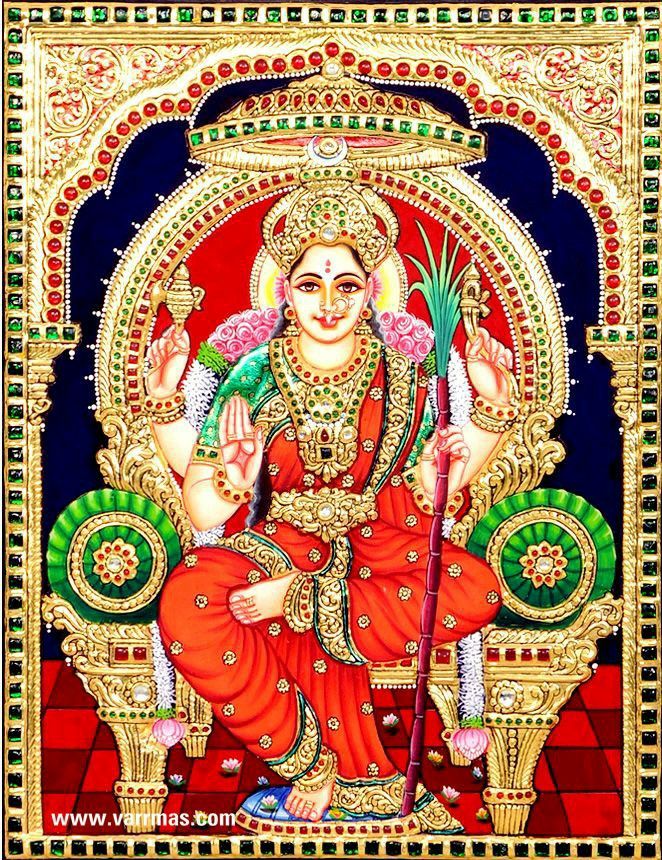 Kamakshi Amman Tanjore Painting - HD Wallpaper 