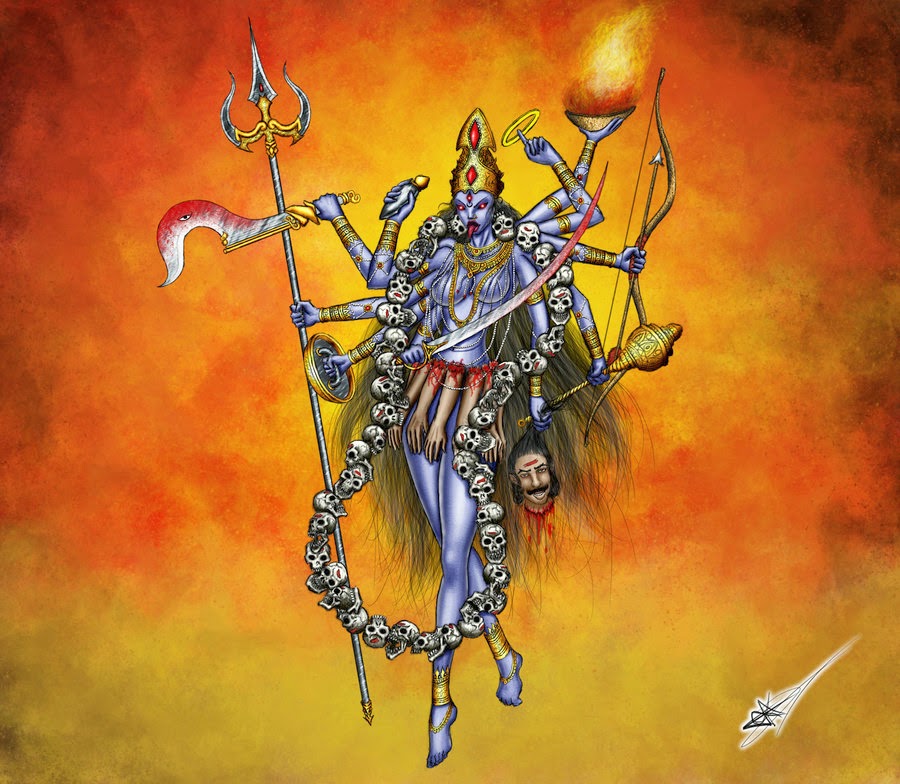 Maa Kali Face Wallpaper - Goddess Kali Art - 900x784 Wallpaper 