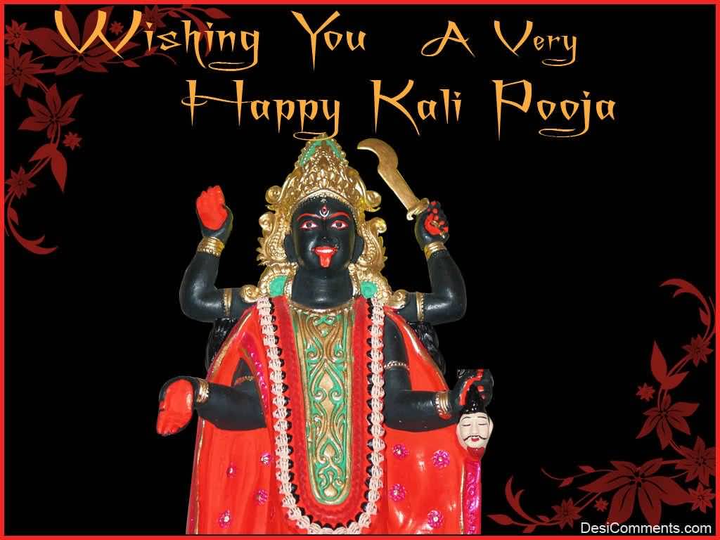 Wishing You A Very Happy Kali Pooja Picture - Happy Kali Puja Image Download - HD Wallpaper 