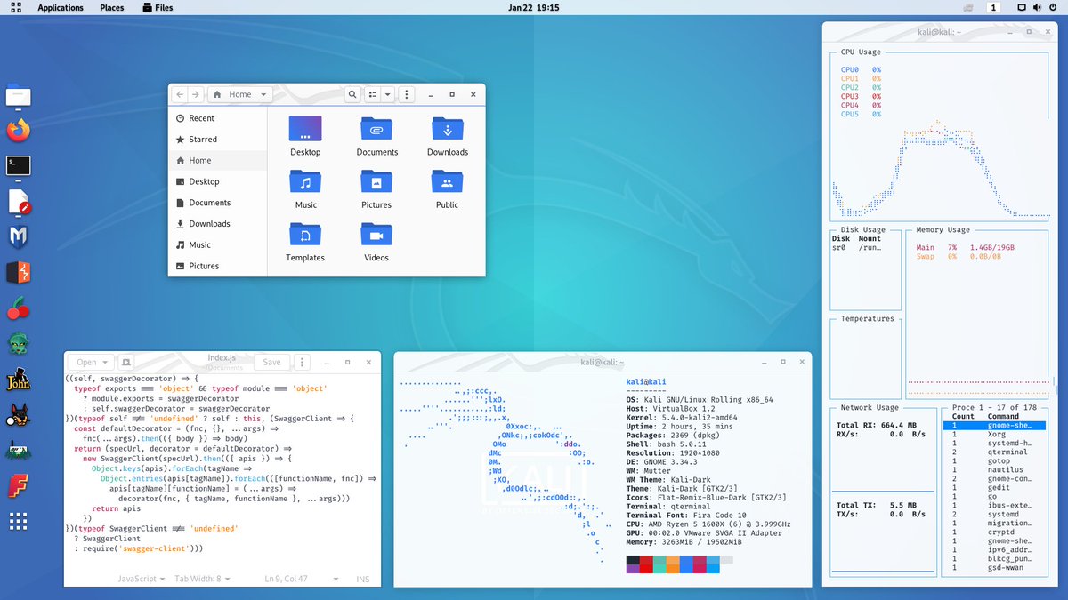 Kali Linux 2020.1 Gnome - HD Wallpaper 