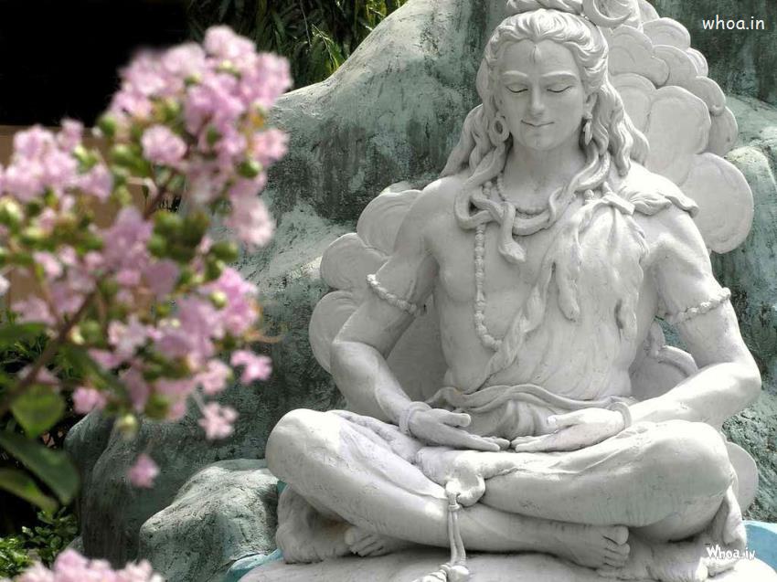 Lord Shiva Samadhi White Statue Hd Wallpaper - Lord Shiva White Statue - HD Wallpaper 