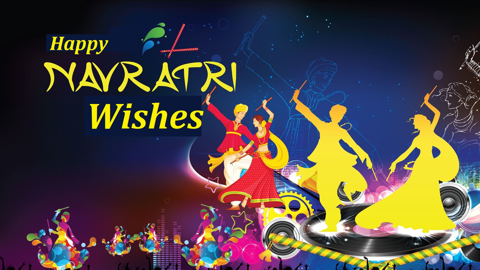 Happy Navratri Garba Playing Night High Definition - Dandiya Event - HD Wallpaper 
