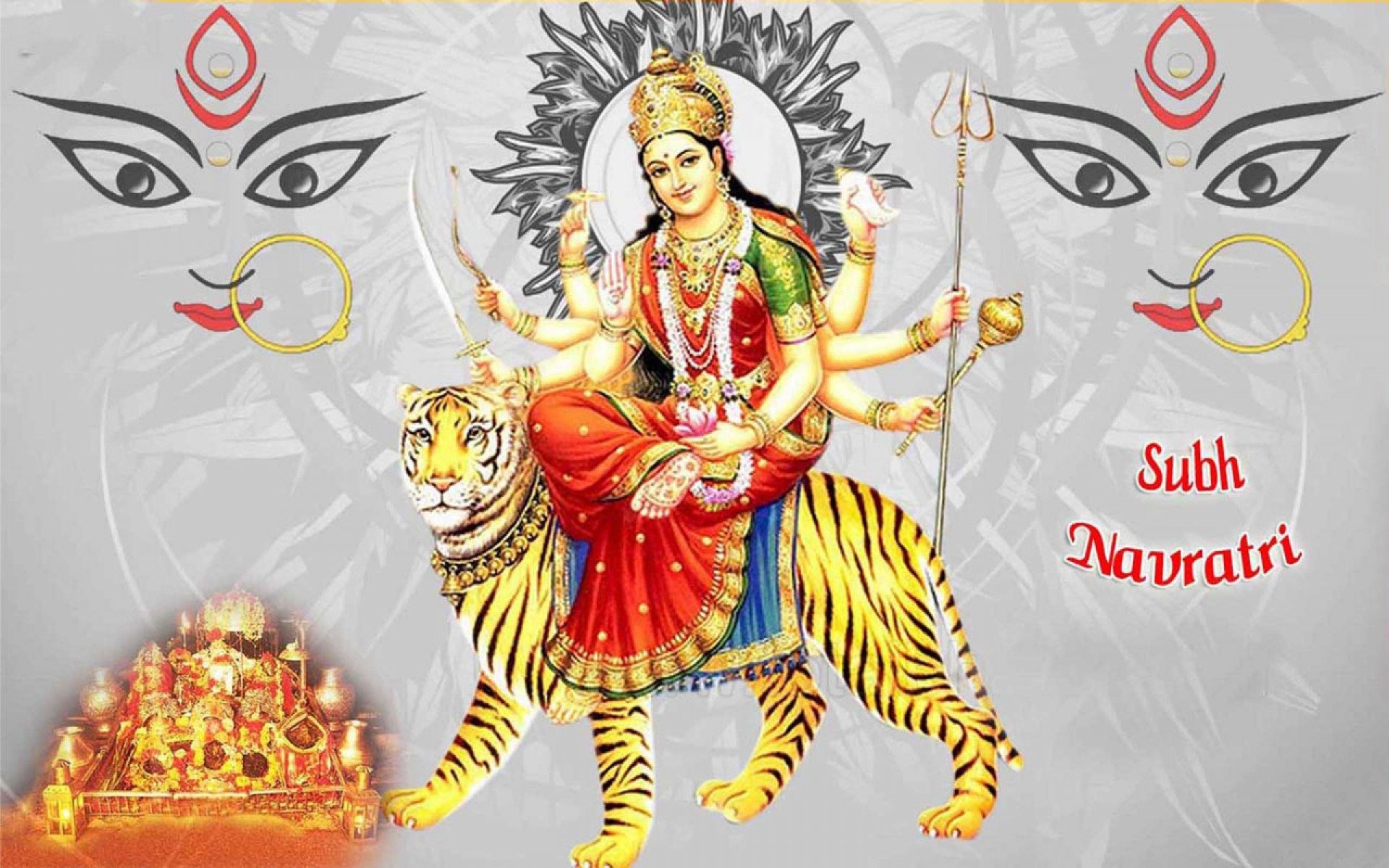 Happy Maa Durga Image Navratri - HD Wallpaper 