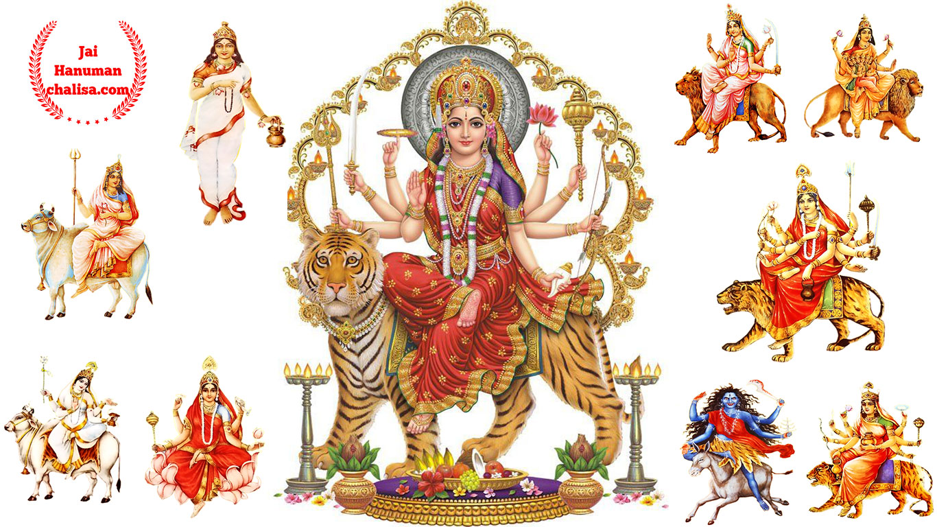 9 Goddesses Of Navratri Images - Jai Mata Di - 1366x768 Wallpaper -  