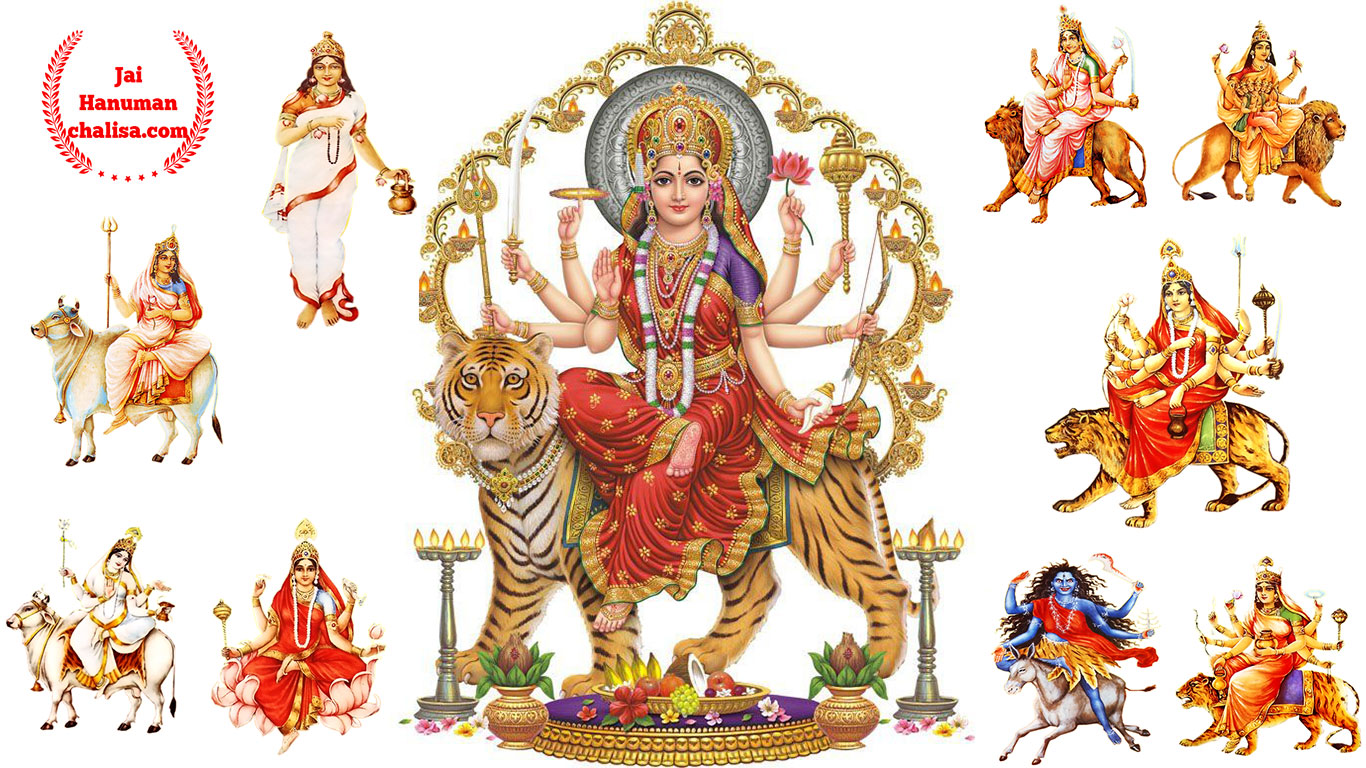 9 Goddesses Of Navratri Images - Jai Mata Di - HD Wallpaper 