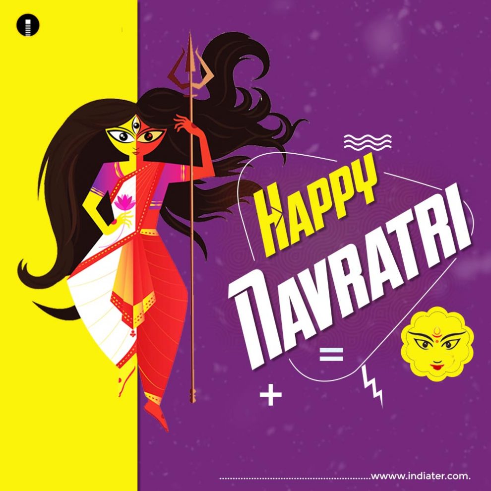 Beautiful Happy Navratri Wishes Greetings Free Download - Poster - HD Wallpaper 