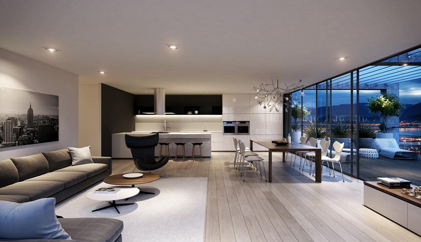 Modern Spacious Living Room - HD Wallpaper 