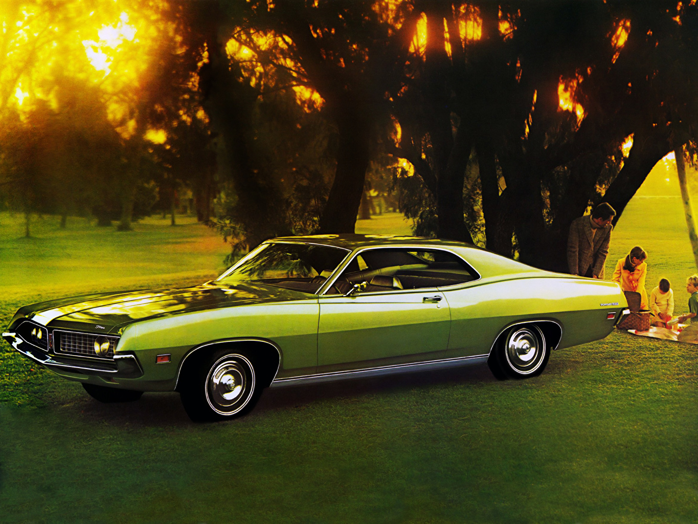 1971 Ford Torino 2 Door Hardtop - HD Wallpaper 