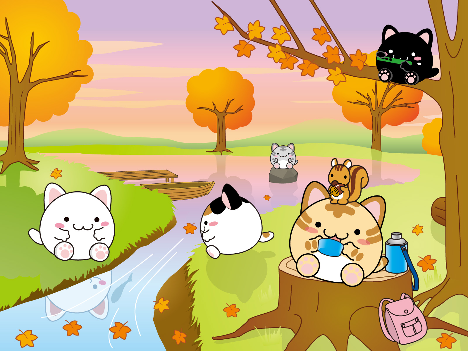 Kawaii Autumn - HD Wallpaper 