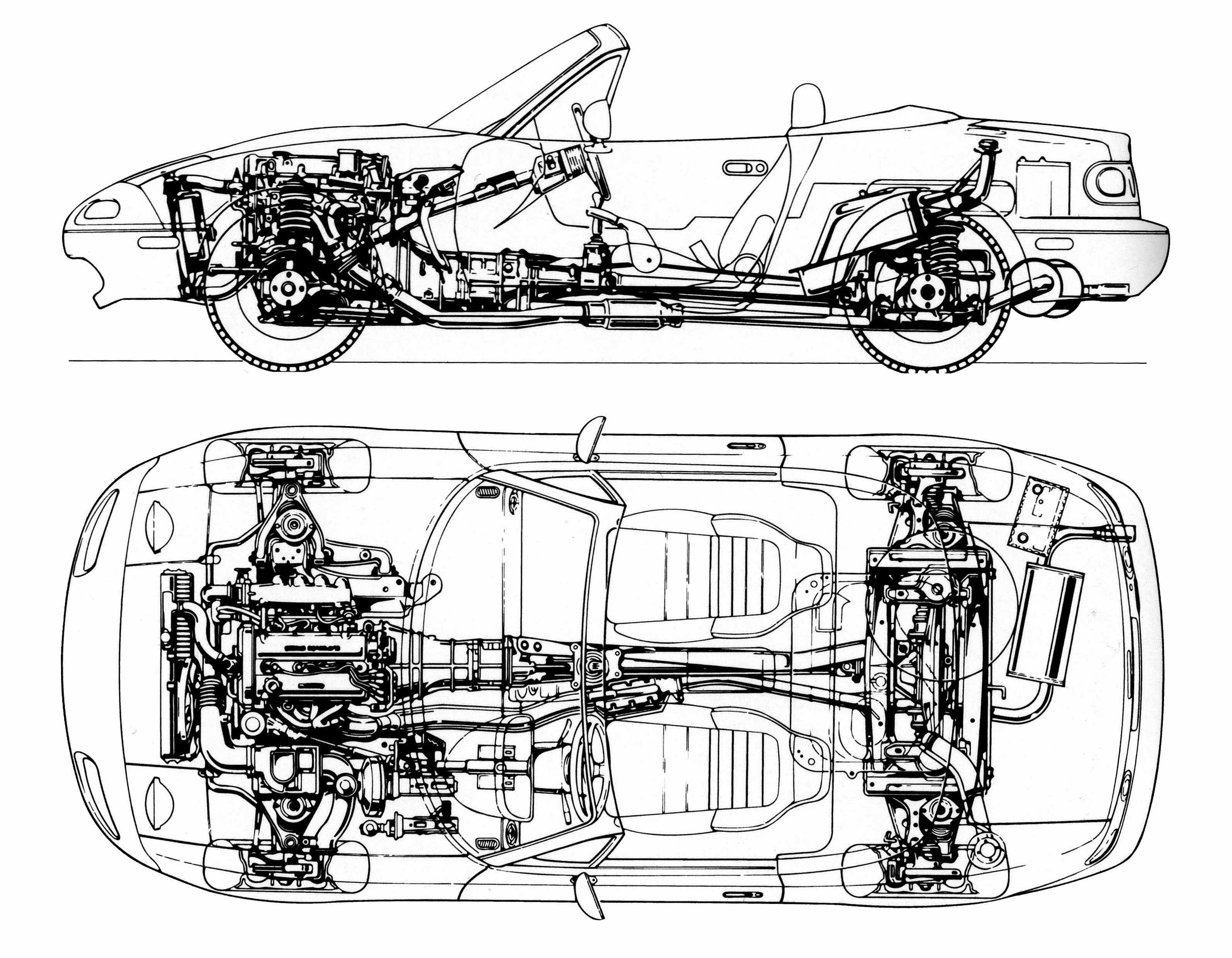 Mazda Mx 5 Technical Drawing - HD Wallpaper 
