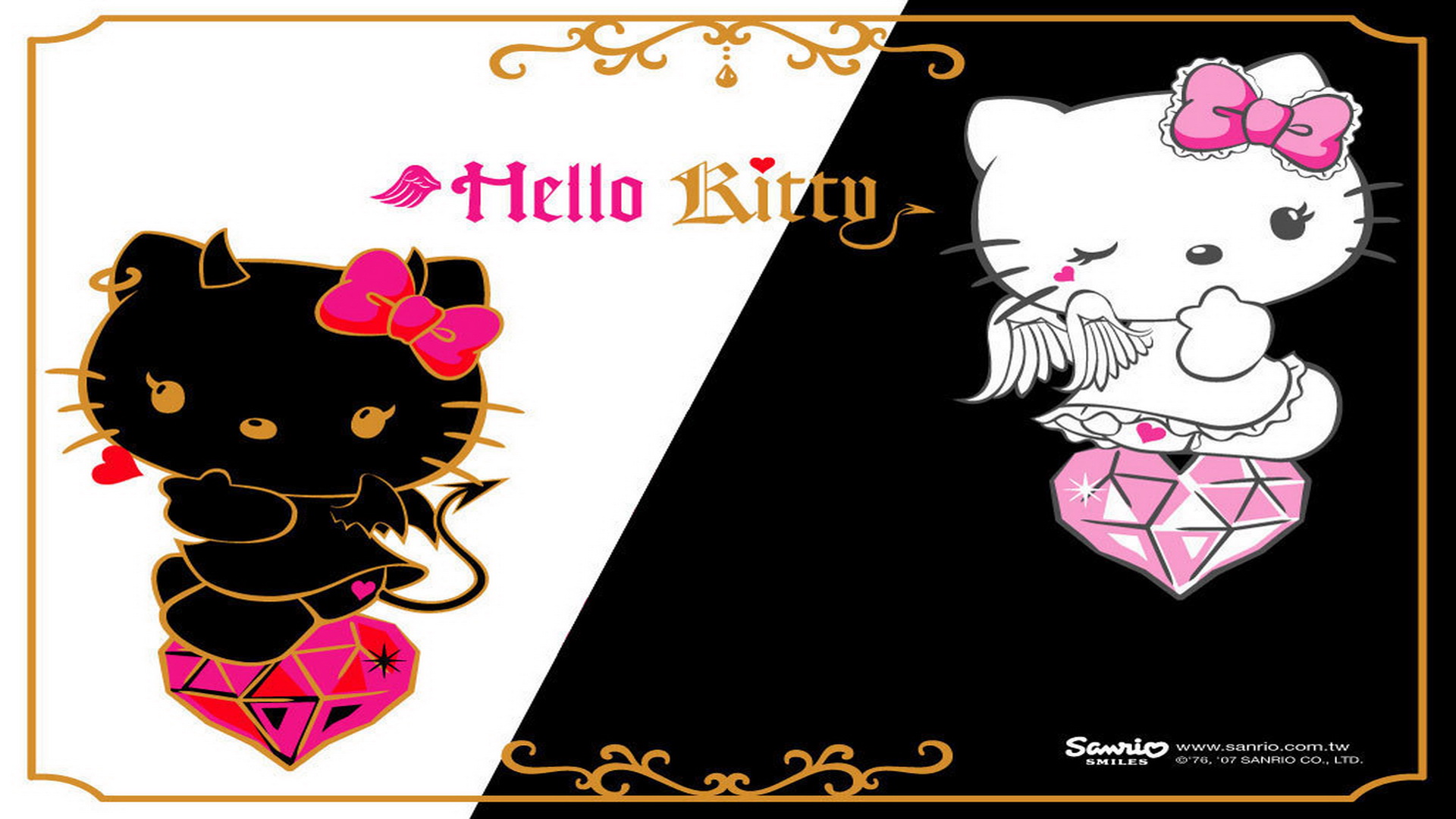 Hello Kitty Good And Evil - HD Wallpaper 