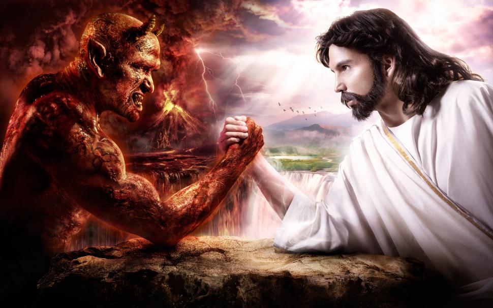 Jesus Vs Devil Wallpaper,hd Wallpapers Hd Wallpaper,best - Cool Jesus Backgrounds - HD Wallpaper 