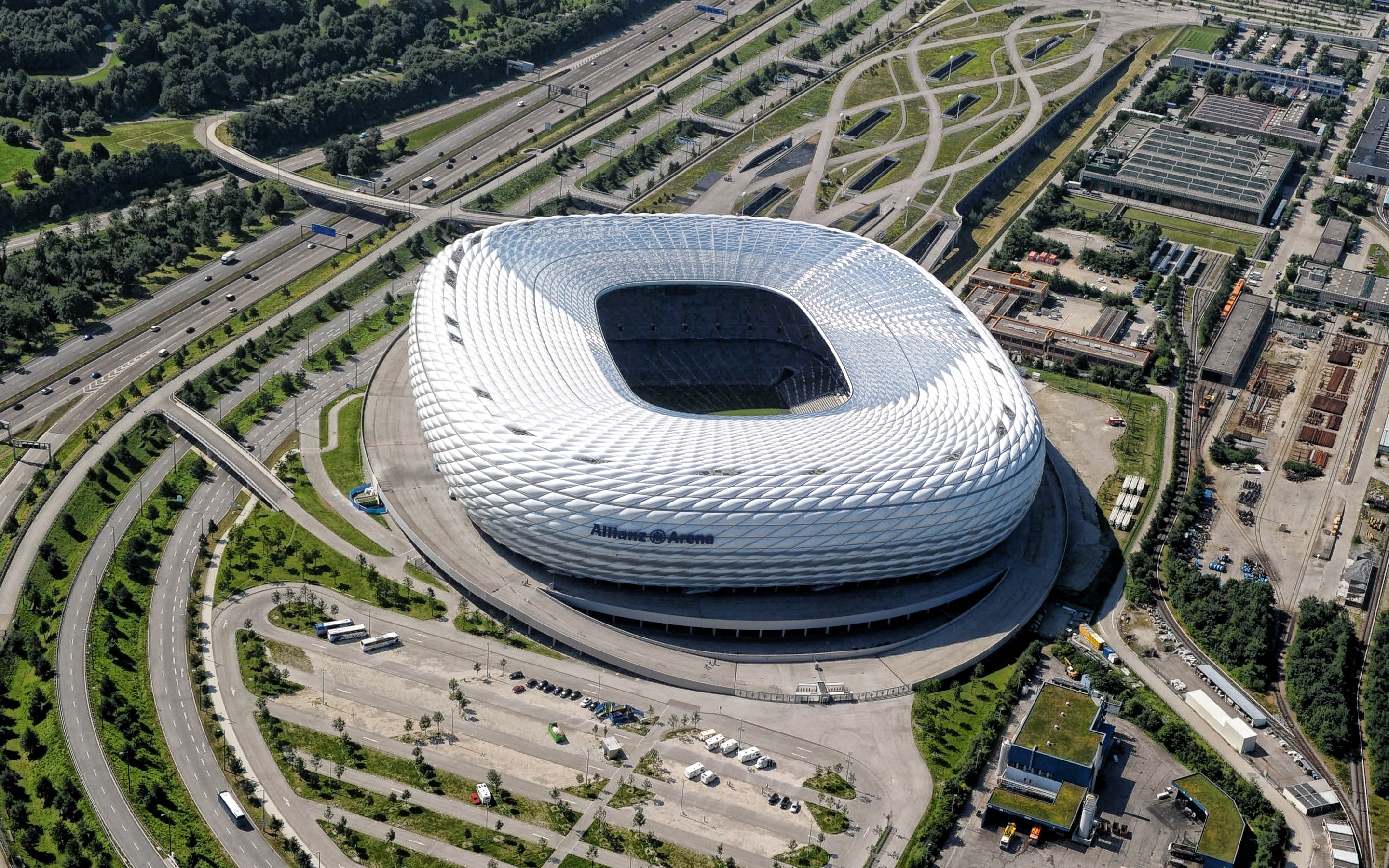 Allianz Arena, German Football Stadium, Aero View, - Ancien Stade Du Bayern Munich - HD Wallpaper 