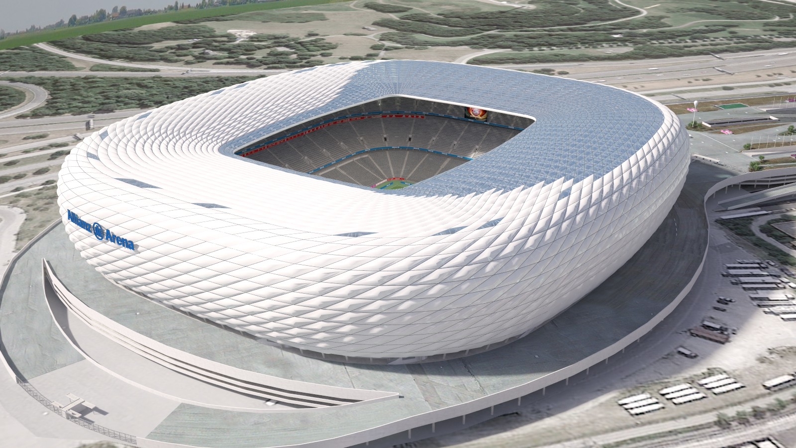 Allianz Arena 3d Model - HD Wallpaper 