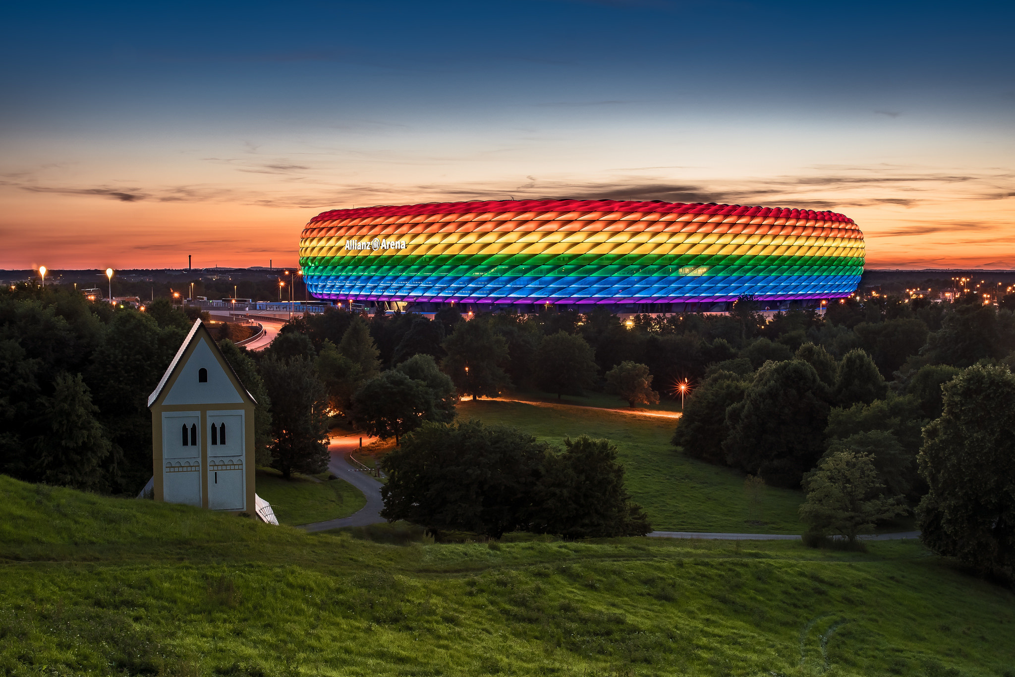 Photo, The City, Munich, Germany, The Stadium, Allianz - Allianz Arena De Noite - HD Wallpaper 