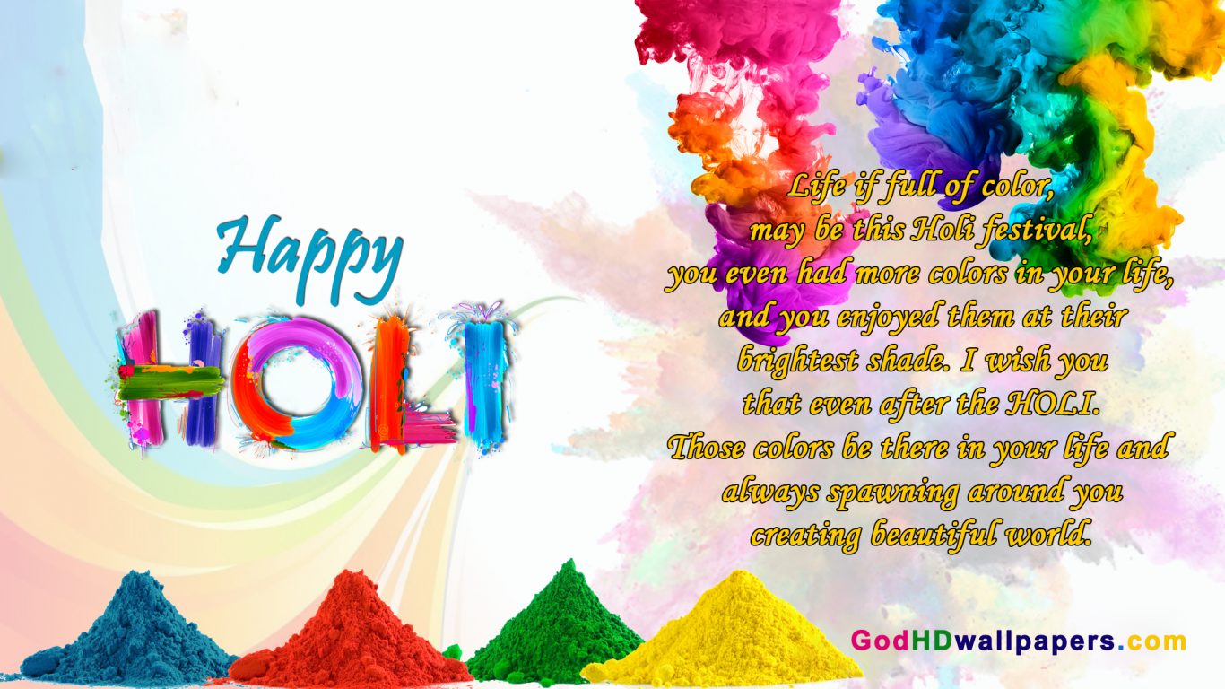 Happy Holi Images With Quotes - HD Wallpaper 
