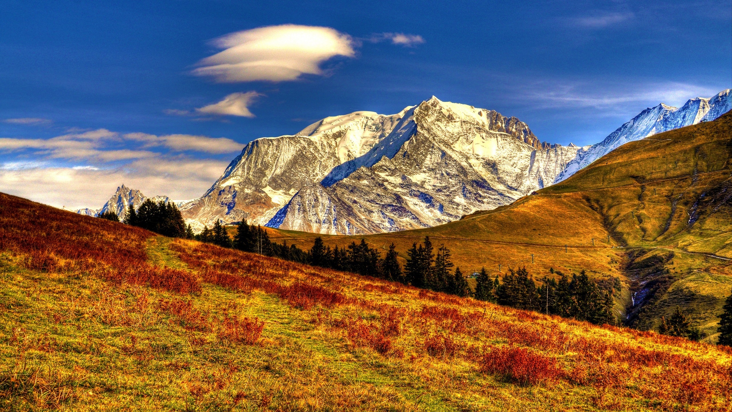 Hdr Mountain Landscape For Hdtv Resolution - Megève - HD Wallpaper 