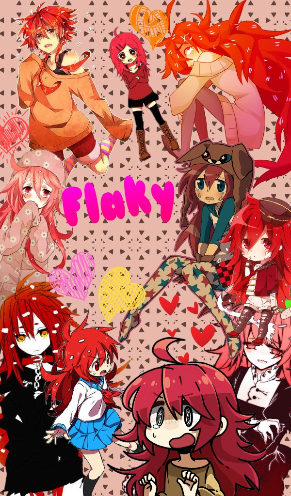 #flaky #htf #cute #love #wallpaper #whatsapp - Happy Tree Friends Anime Version - HD Wallpaper 