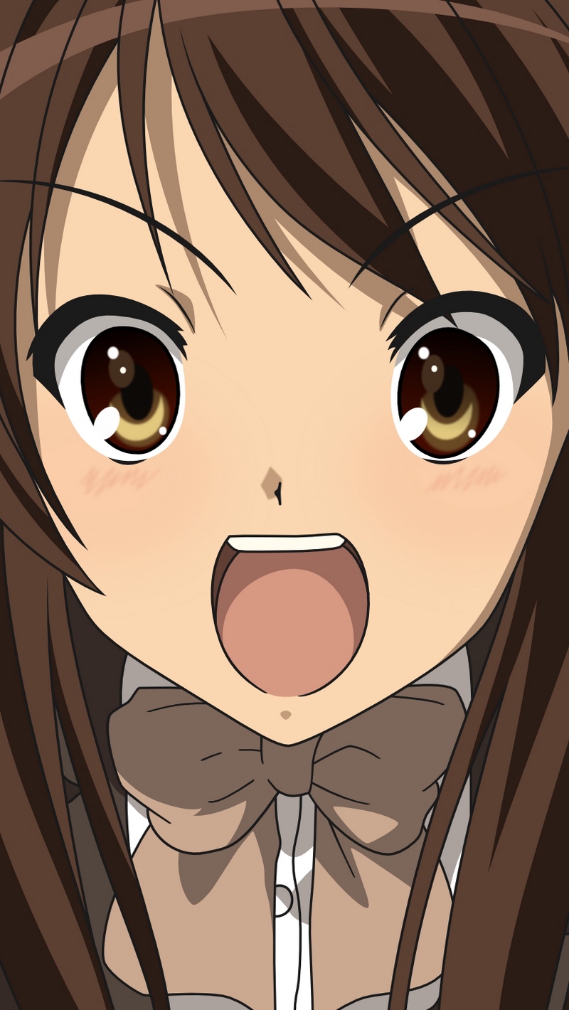 Wallpaper Anime, Girl, Brunette, Cry, Emotion - Haruhi Suzumiya Disappearance - HD Wallpaper 