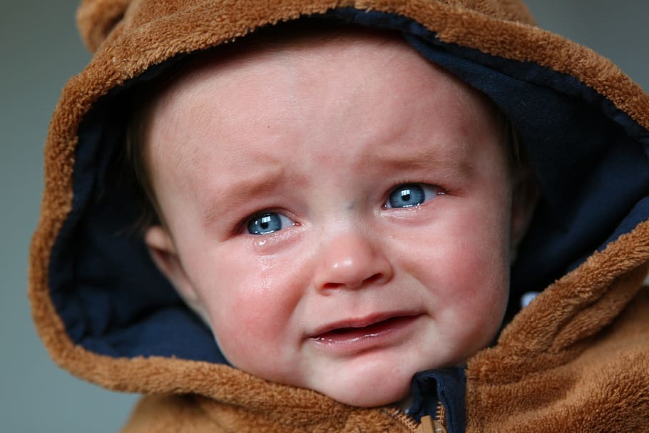 Baby Wearing Brown Suede Zip-up Hoodie, Tears, Small - HD Wallpaper 