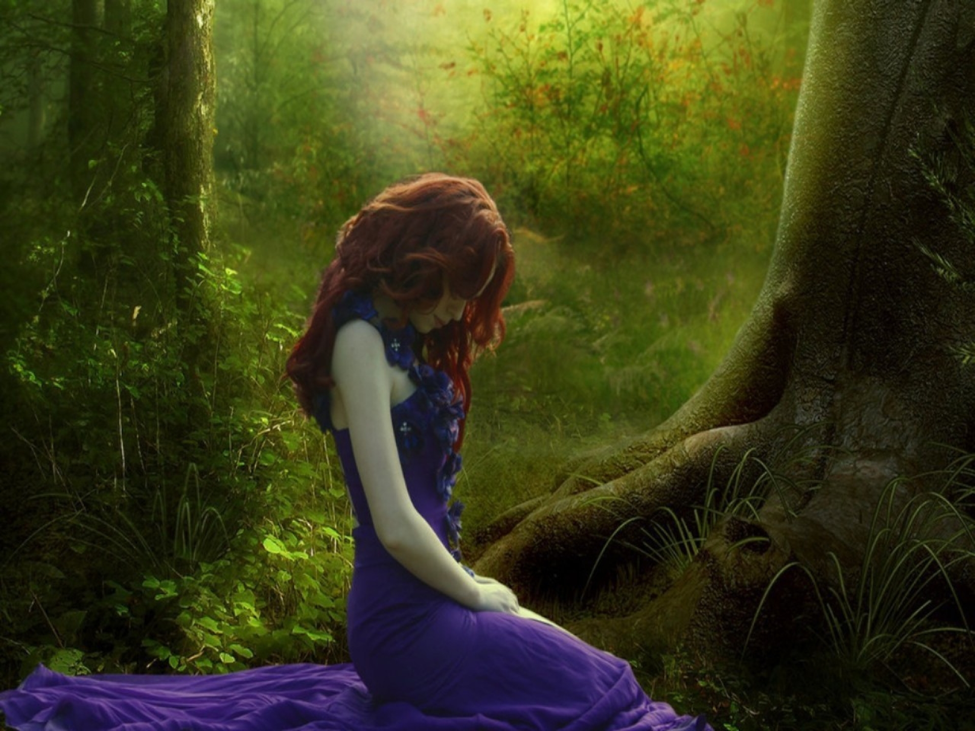 Cute Girls In Forest - HD Wallpaper 