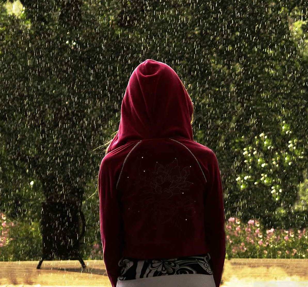 Sad Girl Looking At Rain Profile Dp For Whatsapp - Sad Girl In Hoodie - HD Wallpaper 