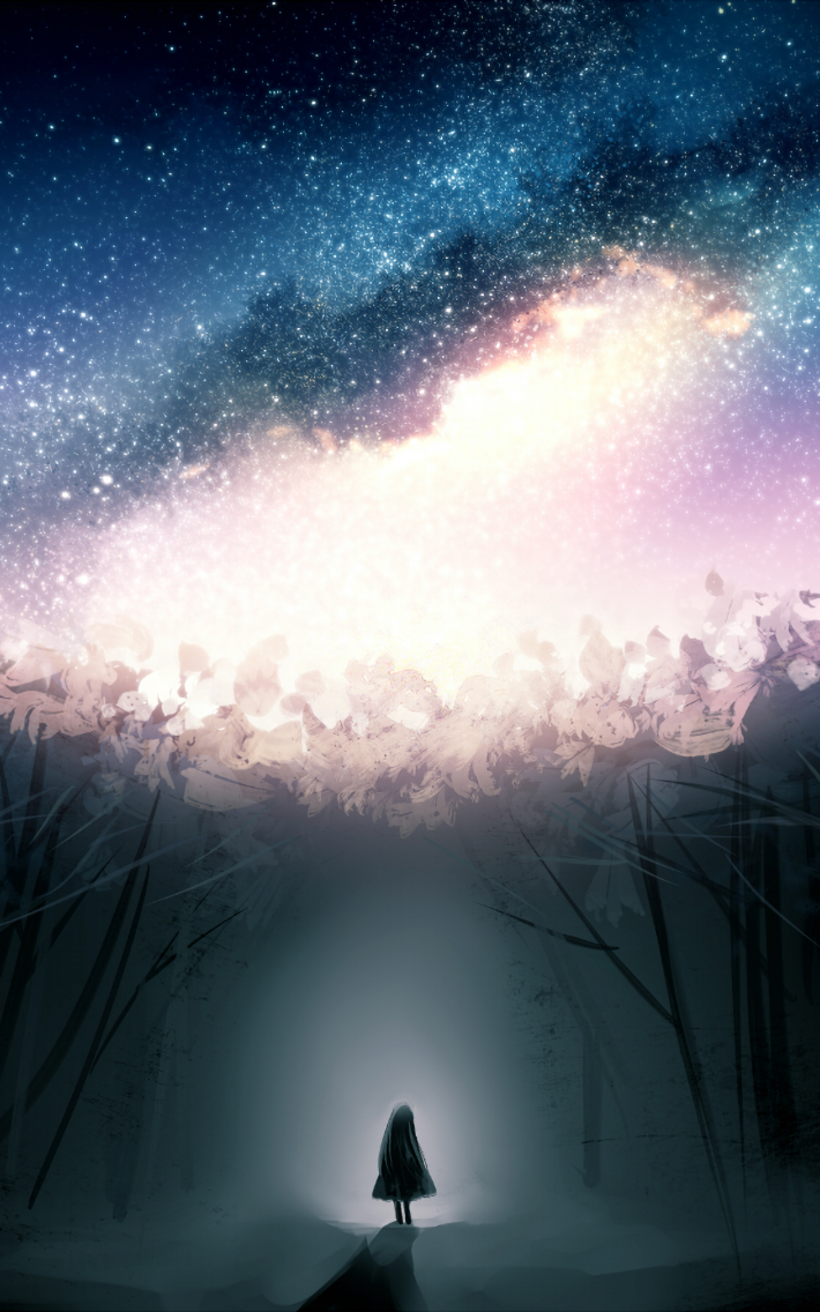 Stars, Dark Forest, Fantasy Girl, Alone - Alone 3d Wallpaper Girl - 1600x2560 Wallpaper Stars, Dark Forest, Fantasy Girl, Alone - Alone 3d Wallpaper Girl - 1600x2560 Wallpaper