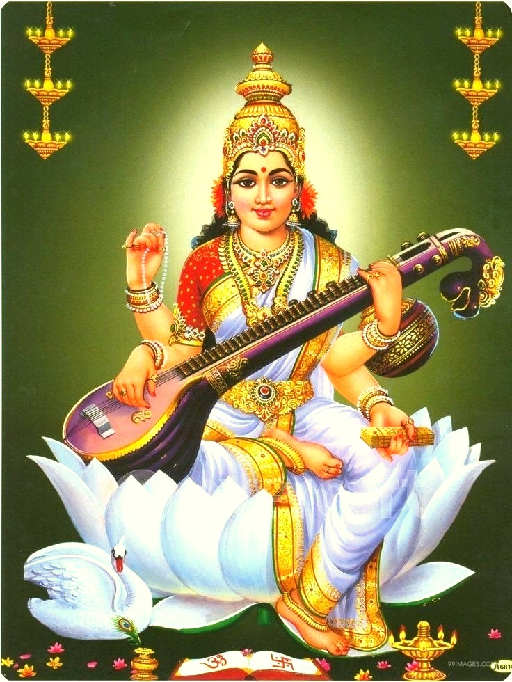 Saraswati Mata Images - Maa Saraswati Full Hd Image Download - HD Wallpaper 