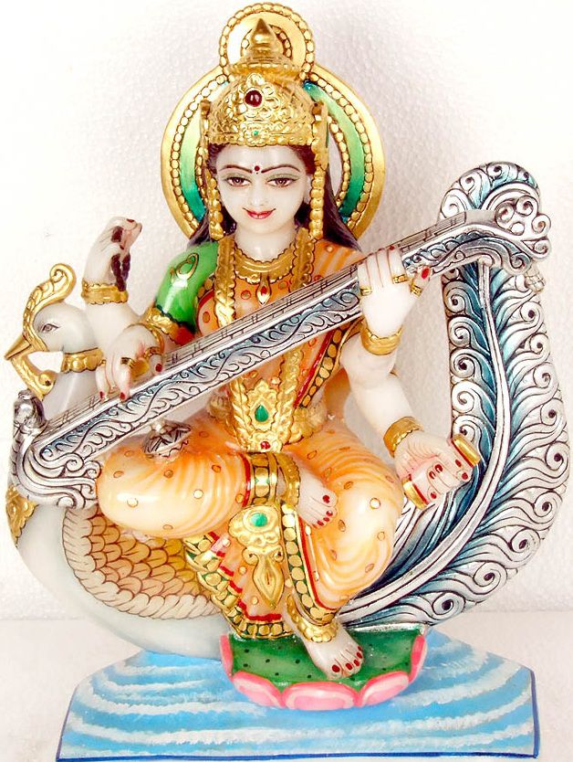 Devi Saraswati Hd Photos - Statue - HD Wallpaper 