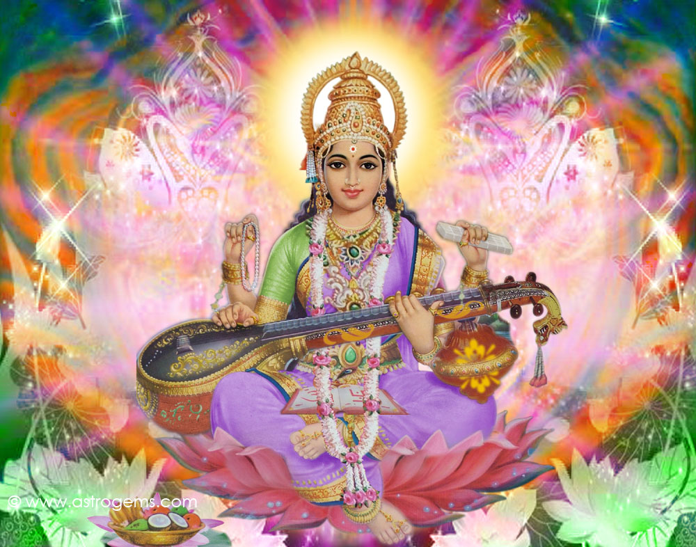 Happy Saraswati Puja Stuti - HD Wallpaper 