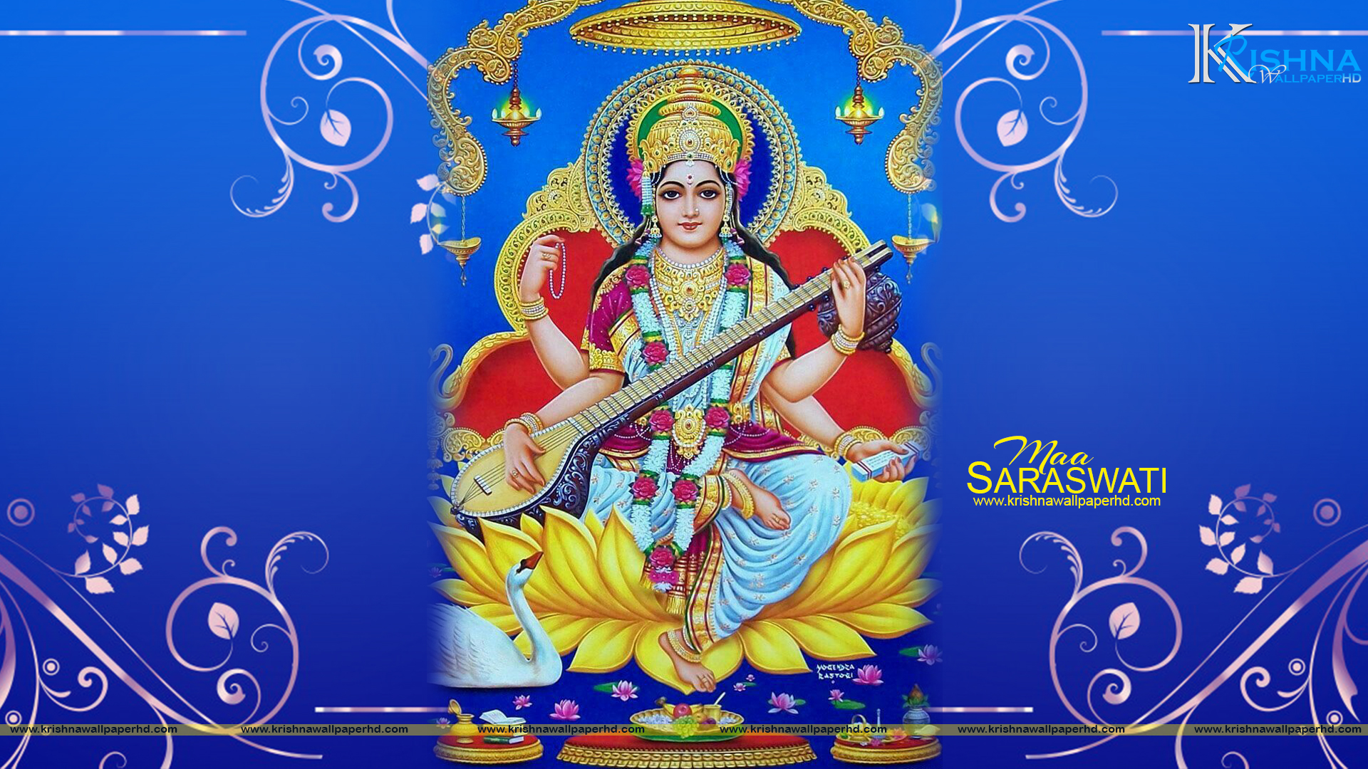 Hd Wallpaper Saraswati Maa Hd - HD Wallpaper 