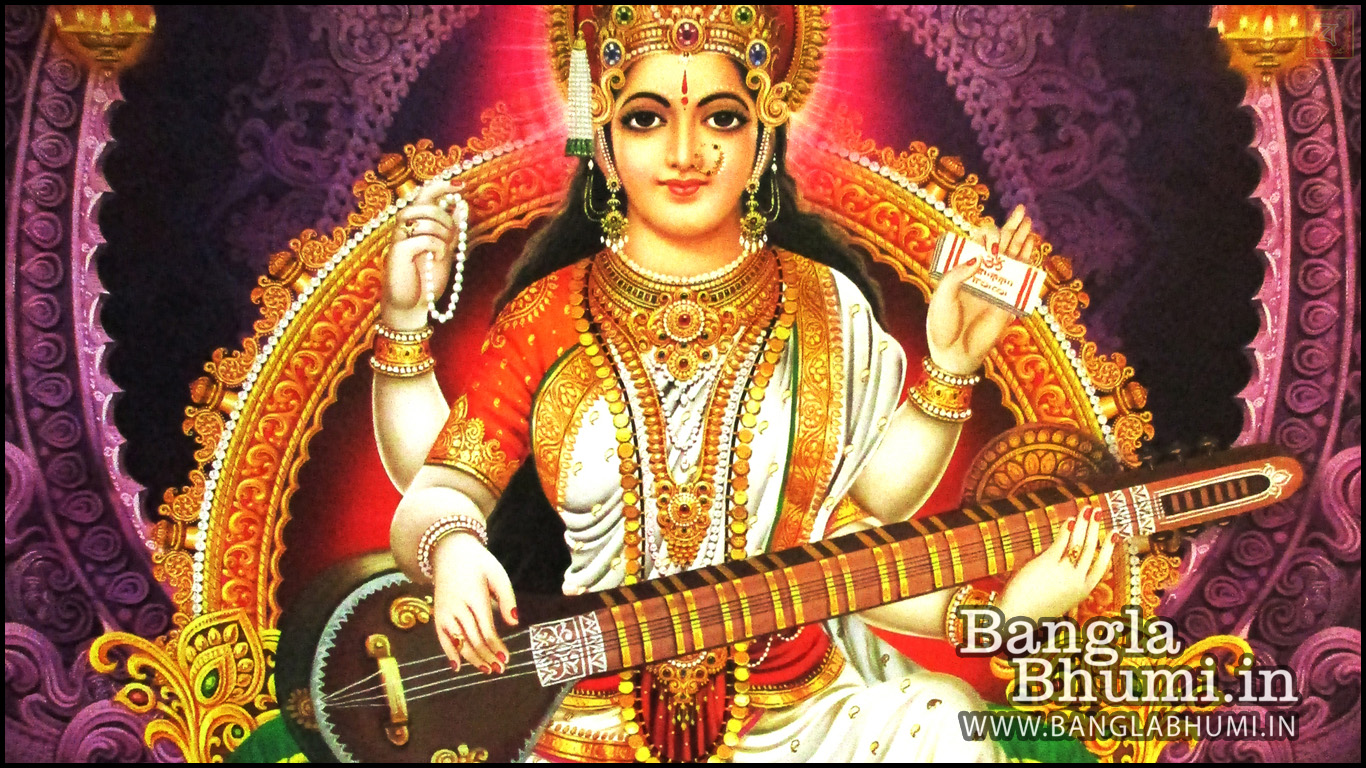 Goddess Saraswati - HD Wallpaper 
