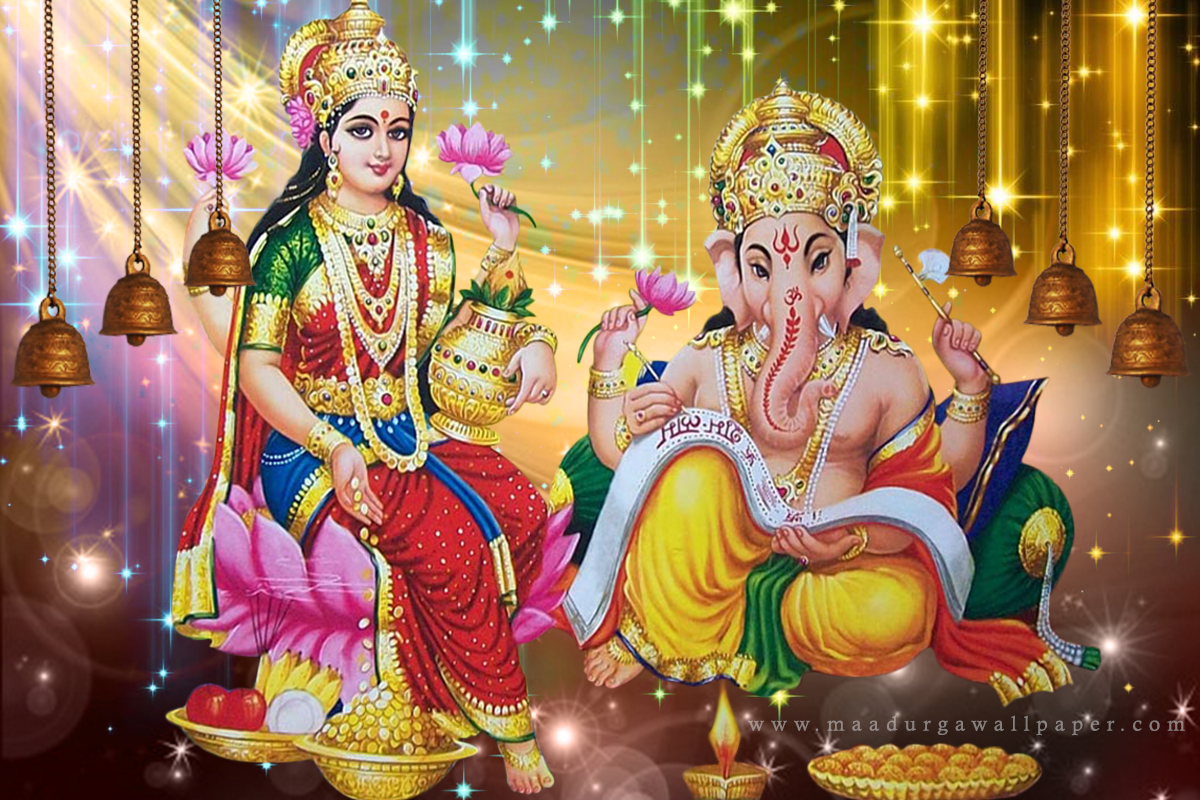 Lakshmi And Ganesha Hd Wallpapers Lord Ganesha Wallpapers - Ganesh Lakshmi Image Hd - HD Wallpaper 