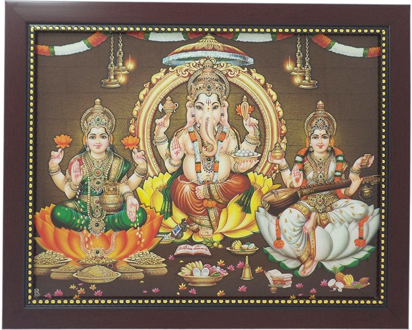 Ganesha Lakshmi Saraswati Photo Hd - 832x667 Wallpaper 