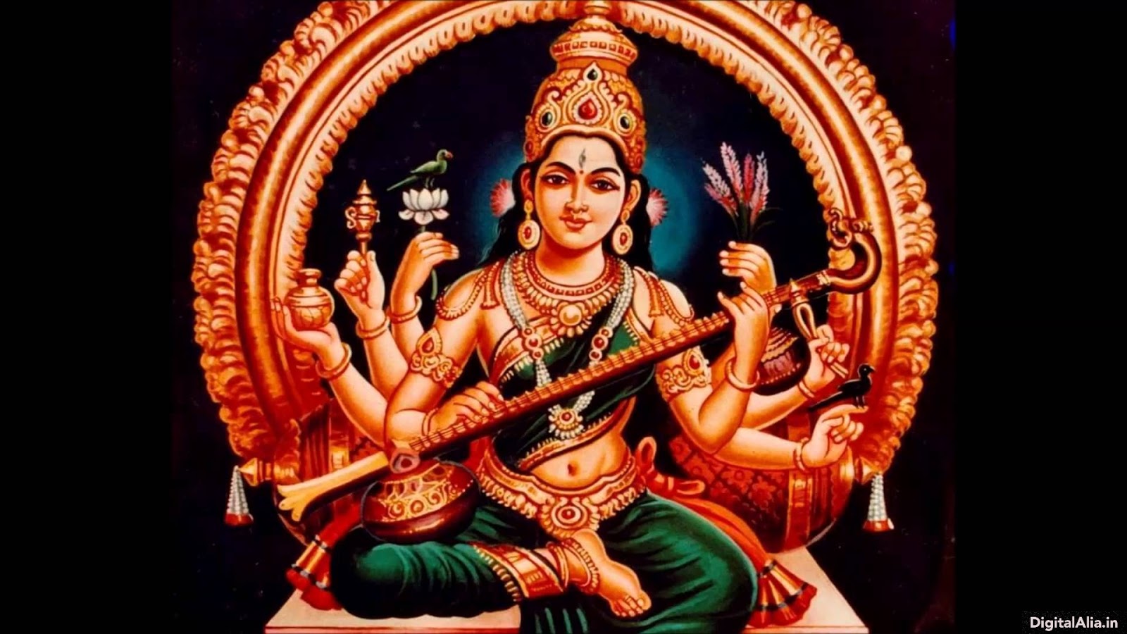 Maa Saraswati - Goddess Lalitha - HD Wallpaper 
